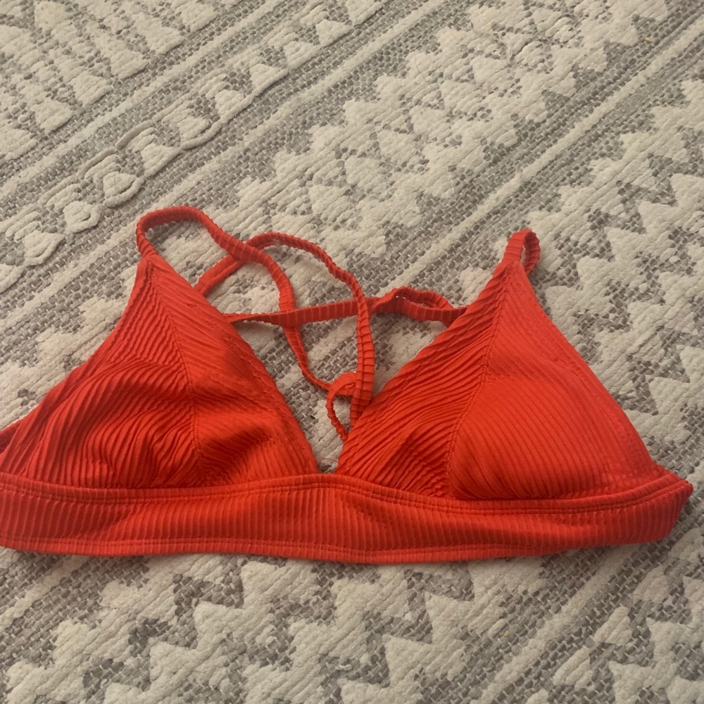 Target red ribbed swimsuit top